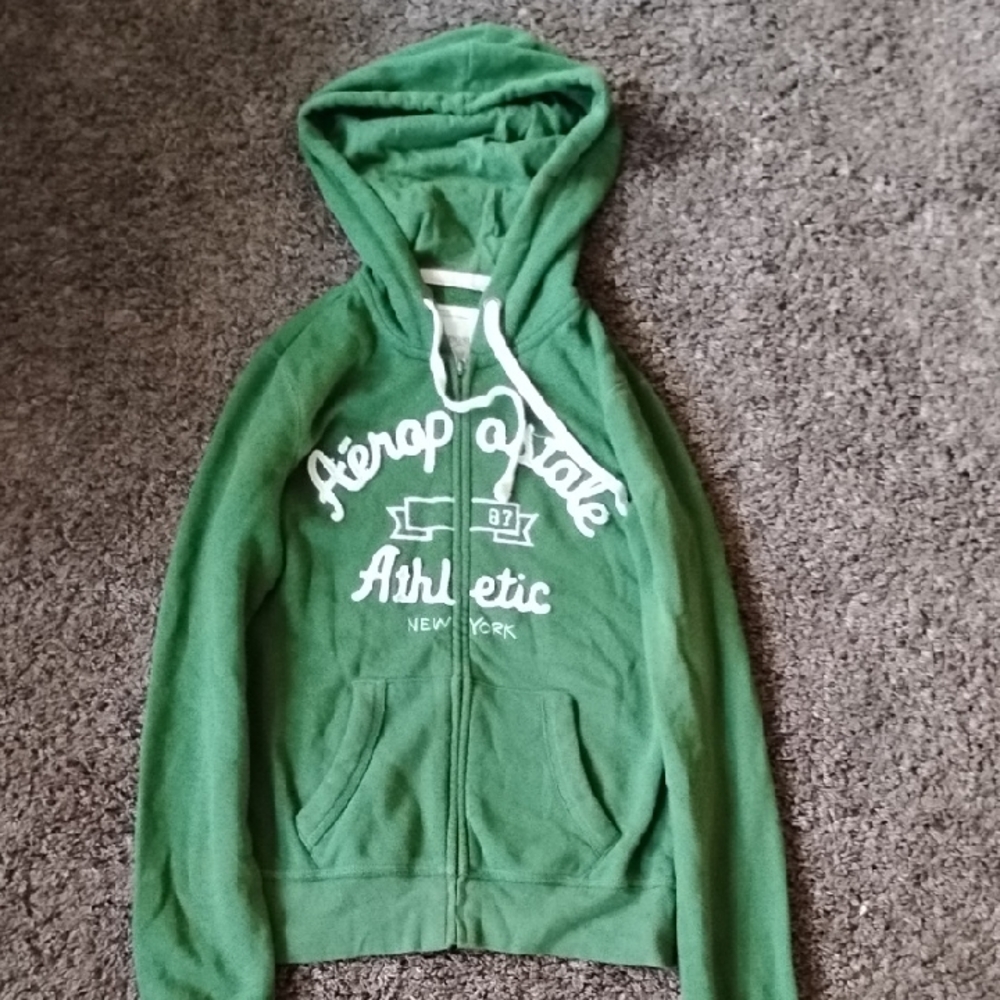 Aeropostale Green Hoodie Jacket with White Logo
